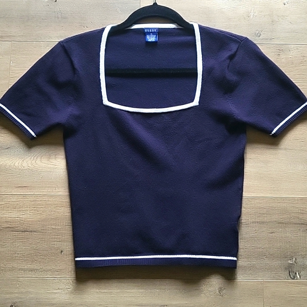 Guess USA Vintage Square Neck Sweater 90s